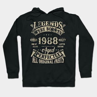 36th Birthday Tee 36 Years Old Vintage Legends Born In 1988 Hoodie